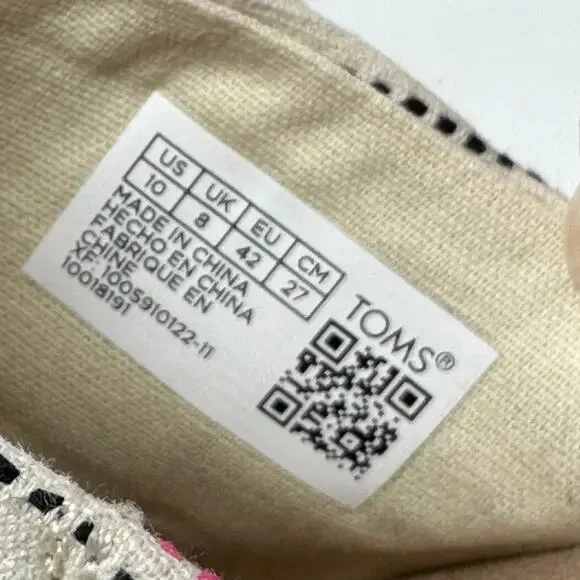 TOMS Monica Natural Global Woven Boho Mule Espadrille Wedge Heel Womens 10 - Picture 8 of 12